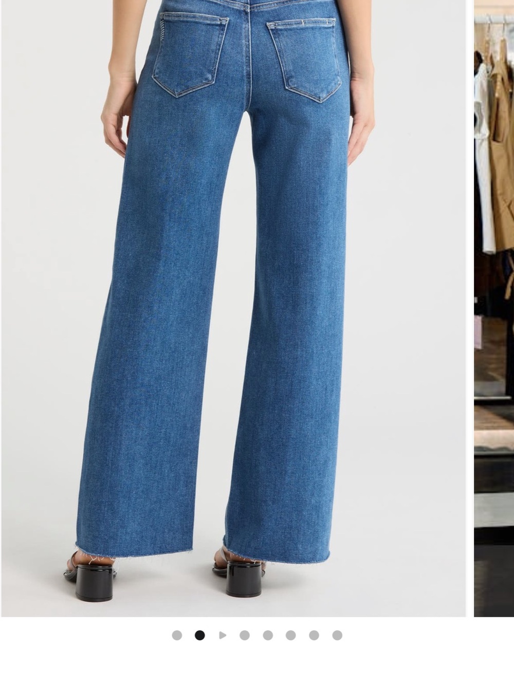 PAIGE High-Rise Wide Leg Jeans in Deep Blue Wash - Picture 6 of 12
